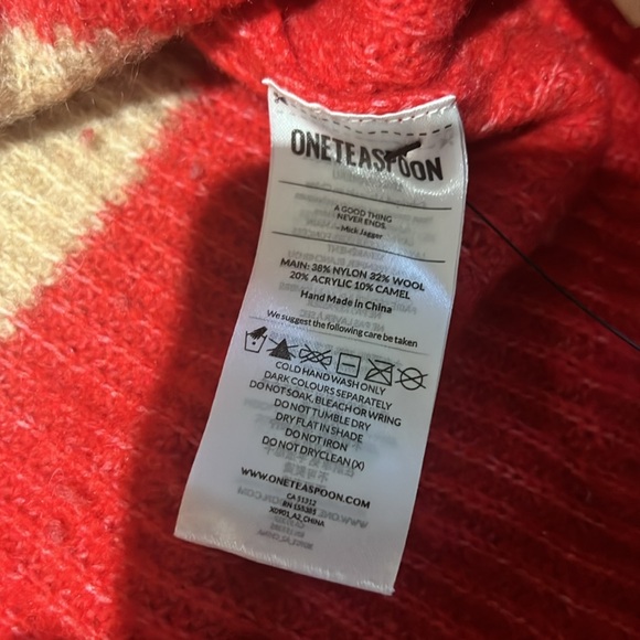 ONE TEASPOON striped heavy winter sweater turtleneck, retro, small oversized - Picture 14 of 17